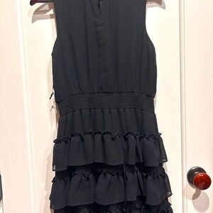 1 State Mock Neck Tiered Ruffle Dress